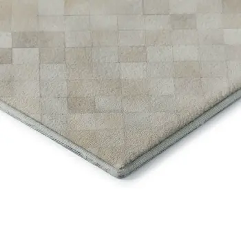 3' X 5' Ivory And Gray Geometric Washable Area Rug With UV Protection