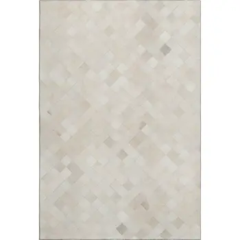 5' X 8' Ivory And Gray Geometric Washable Area Rug With UV Protection