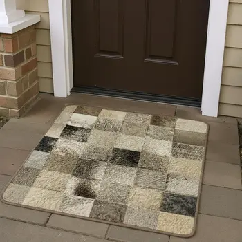 3' X 5' Gray Ivory And Beige Geometric Washable Area Rug With UV Protection