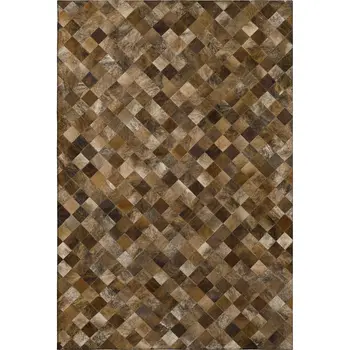 5' X 8' Brown Beige And Coffee Geometric Washable Area Rug With UV Protection