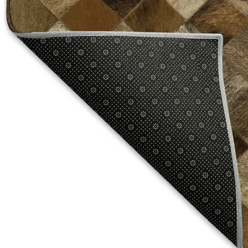 5' X 8' Brown Beige And Coffee Geometric Washable Area Rug With UV Protection