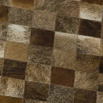 8' Brown Beige And Coffee Geometric Washable Round Rug With UV Protection