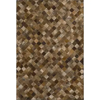 9' X 12' Brown Beige And Coffee Geometric Washable Area Rug With UV Protection
