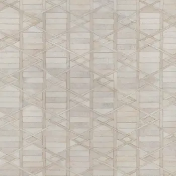 9' X 12' Ivory And Beige Geometric Washable Area Rug With UV Protection