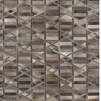 3' X 5' Gray Ivory And Beige Geometric Washable Area Rug With UV Protection