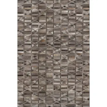 3' X 5' Gray Ivory And Beige Geometric Washable Area Rug With UV Protection