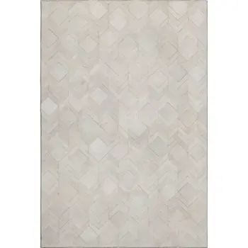 10' X 14' Ivory And Gray Geometric Washable Area Rug With UV Protection