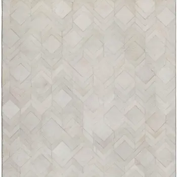 10' X 14' Ivory And Gray Geometric Washable Area Rug With UV Protection