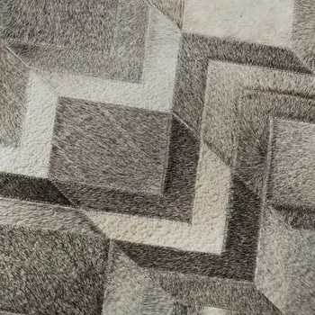 8' X 10' Gray Ivory And Black Geometric Washable Area Rug With UV Protection