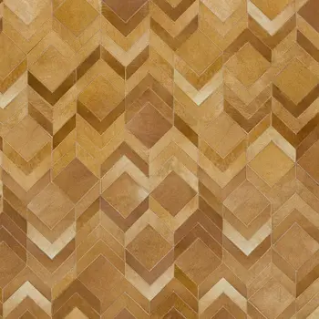 5' X 8' Brown Ivory And Beige Geometric Washable Area Rug With UV Protection