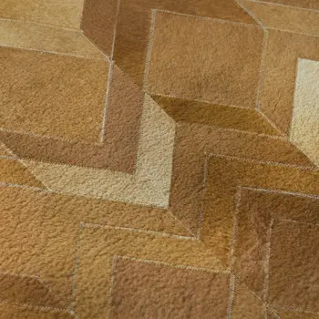 10' X 14' Brown Ivory And Beige Geometric Washable Area Rug With UV Protection