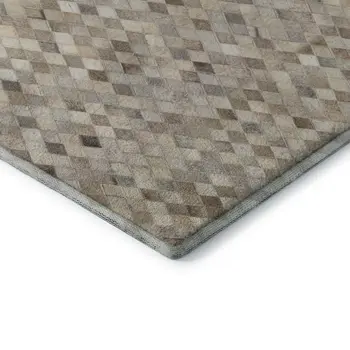 8' X 10' Gray Ivory And Beige Geometric Washable Area Rug With UV Protection