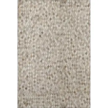 9' X 12' Gray Ivory And Beige Geometric Washable Area Rug With UV Protection