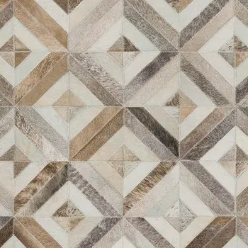 5' X 8' Gray Brown And Ivory Geometric Washable Area Rug With UV Protection