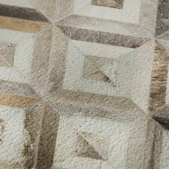 9' X 12' Gray Brown And Ivory Geometric Washable Area Rug With UV Protection