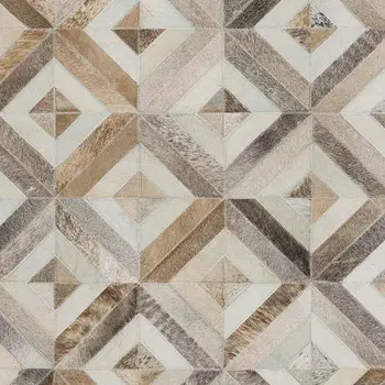 9' X 12' Gray Brown And Ivory Geometric Washable Area Rug With UV Protection