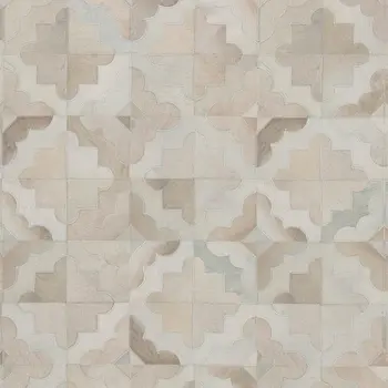 5' X 8' Ivory Beige And Gray Geometric Washable Area Rug With UV Protection