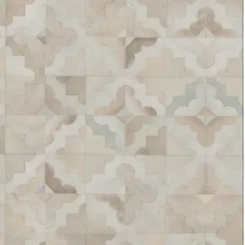 8' X 10' Ivory Beige And Gray Geometric Washable Area Rug With UV Protection