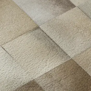5' X 8' Taupe Ivory And Beige Patchwork Washable Area Rug With UV Protection