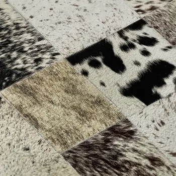5' X 8' Granite Gray Ivory And Black Patchwork Washable Area Rug With UV Protection