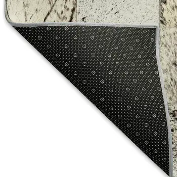10' X 14' Granite Gray Ivory And Black Patchwork Washable Area Rug With UV Protection