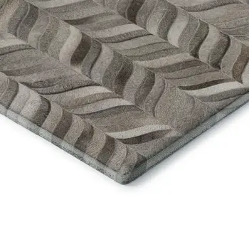 10' X 14' Gray And Ivory Geometric Washable Area Rug With UV Protection