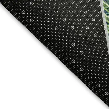 3' X 5' Green And Navy Blue Geometric Washable Area Rug With UV Protection