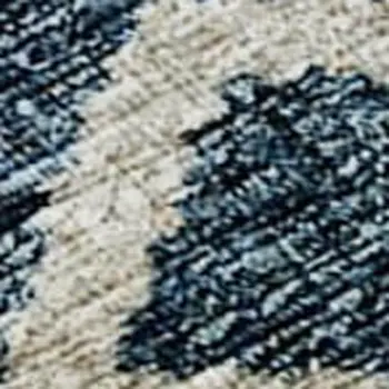 8' X 10' Blue Rust And Ivory Tribal Washable Area Rug With UV Protection