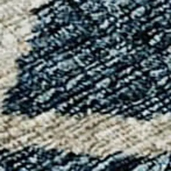 9' X 12' Blue Rust And Ivory Tribal Washable Area Rug With UV Protection