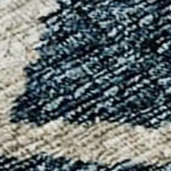 10' X 14' Blue Rust And Ivory Tribal Washable Area Rug With UV Protection