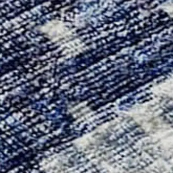 8' X 10' Blue And Silver Abstract Washable Area Rug With UV Protection