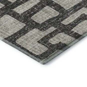 10' X 14' Gray And Ivory Abstract Washable Area Rug With UV Protection