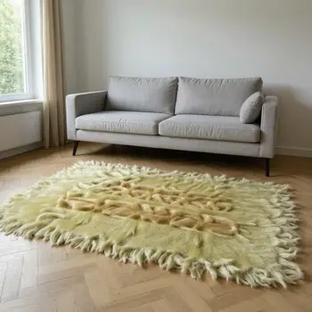 9' X 12' Gold And Ivory Botanical Leaves Washable Area Rug With UV Protection
