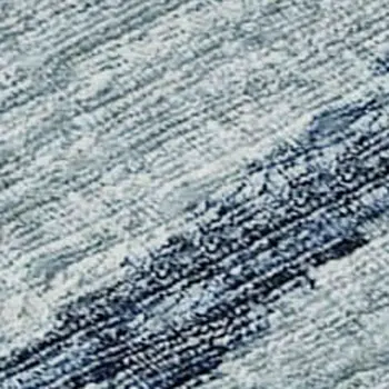 10' X 14' Blue And Ivory Botanical Leaves Washable Area Rug With UV Protection