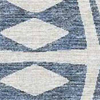 5' X 8' Blue And Ivory Tribal Washable Area Rug With UV Protection
