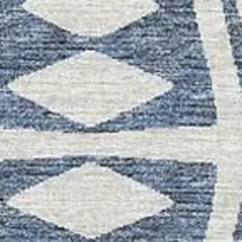 10' X 14' Blue And Ivory Tribal Washable Area Rug With UV Protection