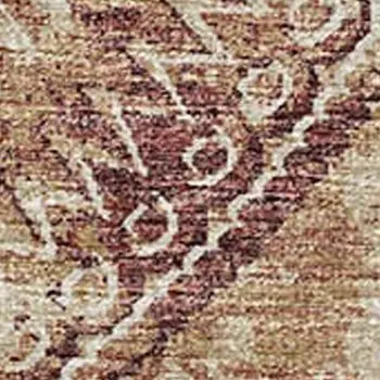 3' X 5' Burnt Sienna And Ivory Medallion Washable Area Rug With UV Protection
