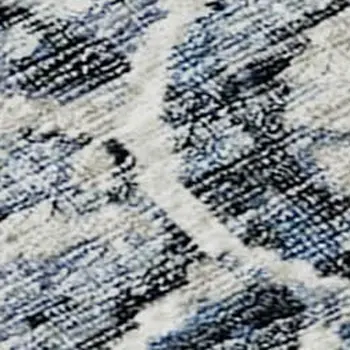 3' X 5' Blue And Ivory Medallion Washable Area Rug With UV Protection