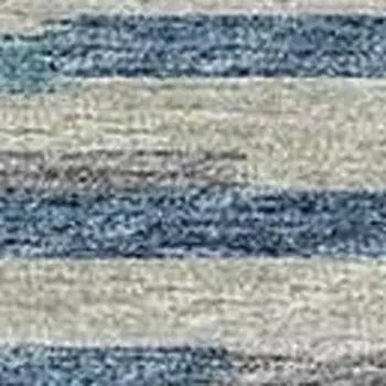 8' X 10' Blue Ivory And Gold Abstract Washable Area Rug With UV Protection