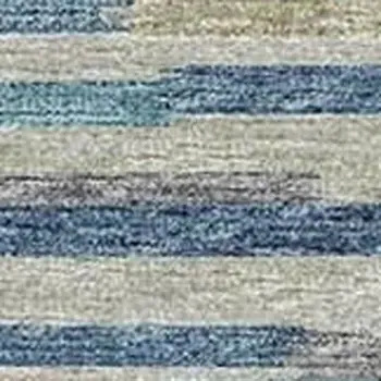 10' X 14' Blue Ivory And Gold Abstract Washable Area Rug With UV Protection
