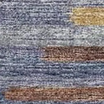10' X 14' Blue Gold And Brown Abstract Washable Area Rug With UV Protection