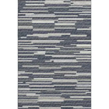10' X 14' Gray Charcoal And Ivory Abstract Washable Area Rug With UV Protection