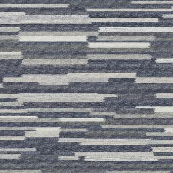 10' X 14' Gray Charcoal And Ivory Abstract Washable Area Rug With UV Protection