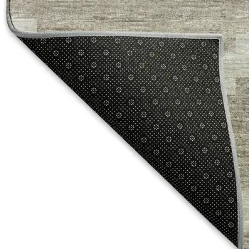 5' X 8' Tan Ivory And Beige Tribal Washable Area Rug With UV Protection