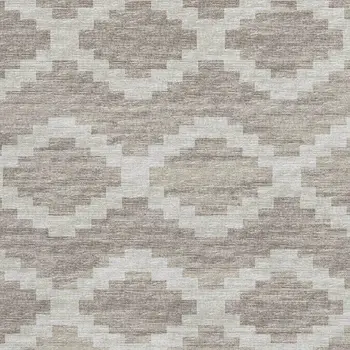 5' X 8' Tan Ivory And Beige Tribal Washable Area Rug With UV Protection