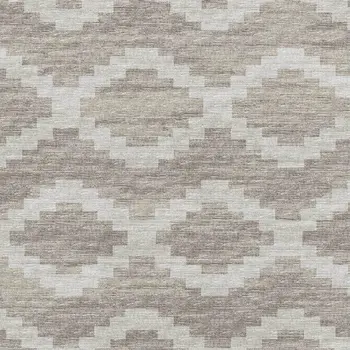 9' X 12' Tan Ivory And Beige Tribal Washable Area Rug With UV Protection