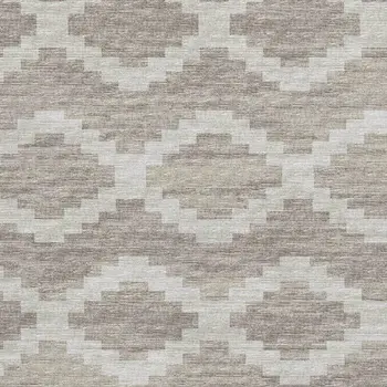 10' X 14' Tan Ivory And Beige Tribal Washable Area Rug With UV Protection