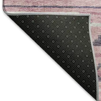 3' X 5' Pink Ivory And Gray Tribal Washable Area Rug With UV Protection
