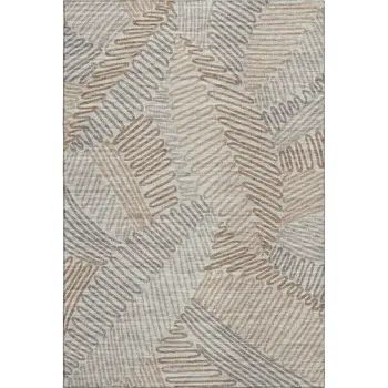 8' X 10' Coffee Ivory And Gray Botanical Leaves Washable Area Rug With UV Protection
