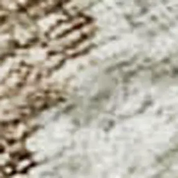 8' X 10' Coffee Ivory And Gray Botanical Leaves Washable Area Rug With UV Protection